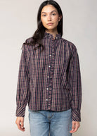 swatch_Navy alexa plaid button down blouse