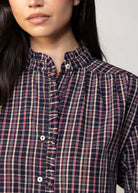 swatch_Navy alexa plaid button down blouse