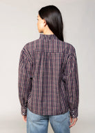 swatch_Navy alexa plaid button down blouse