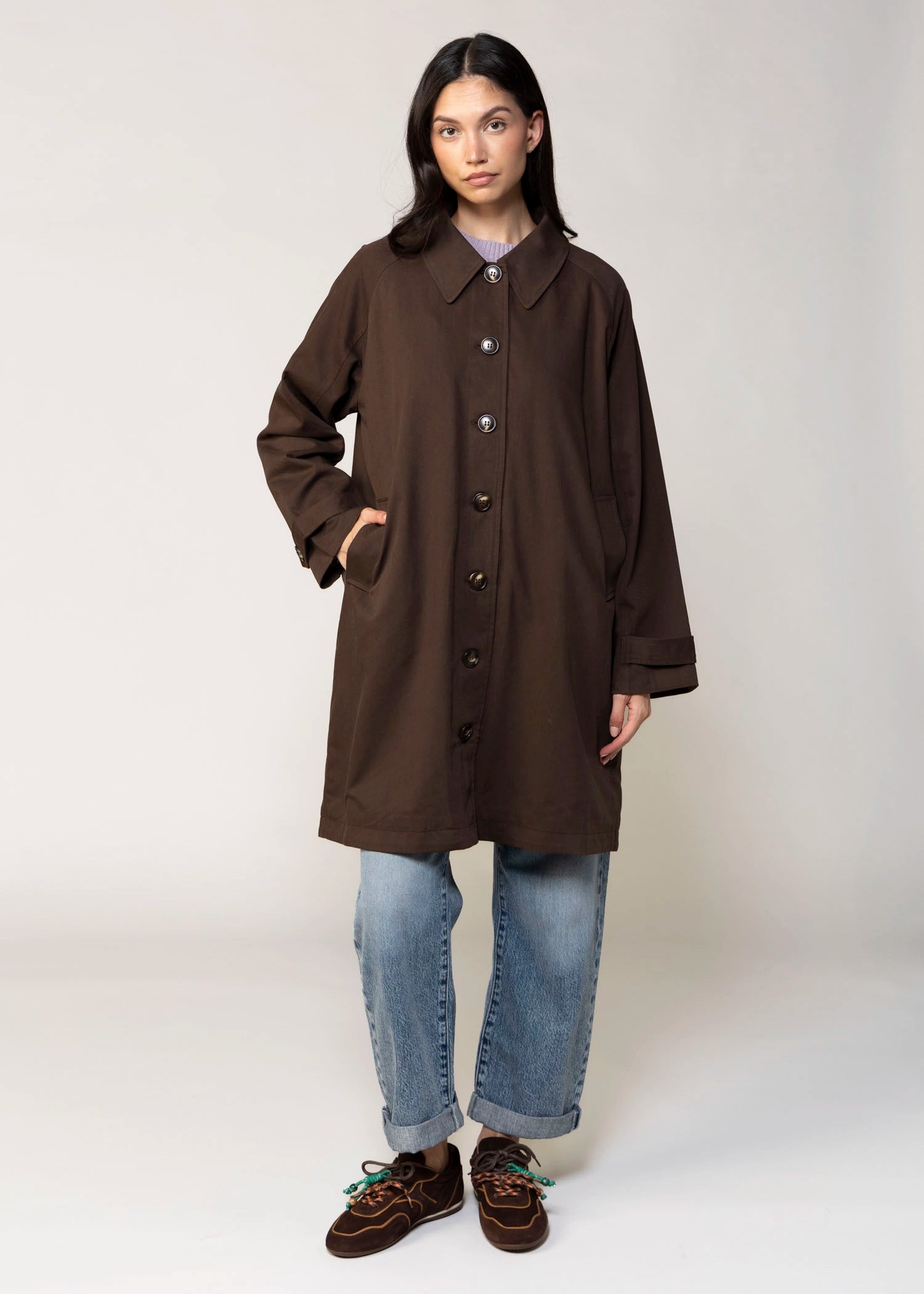 swatch_Brown aaron and amber brown midi trench with inside check