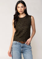 swatch_Olive/Black sanctuary leopard print sweater vest