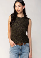 swatch_Olive/Black sanctuary leopard print sweater vest