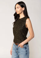 swatch_Olive/Black sanctuary leopard print sweater vest