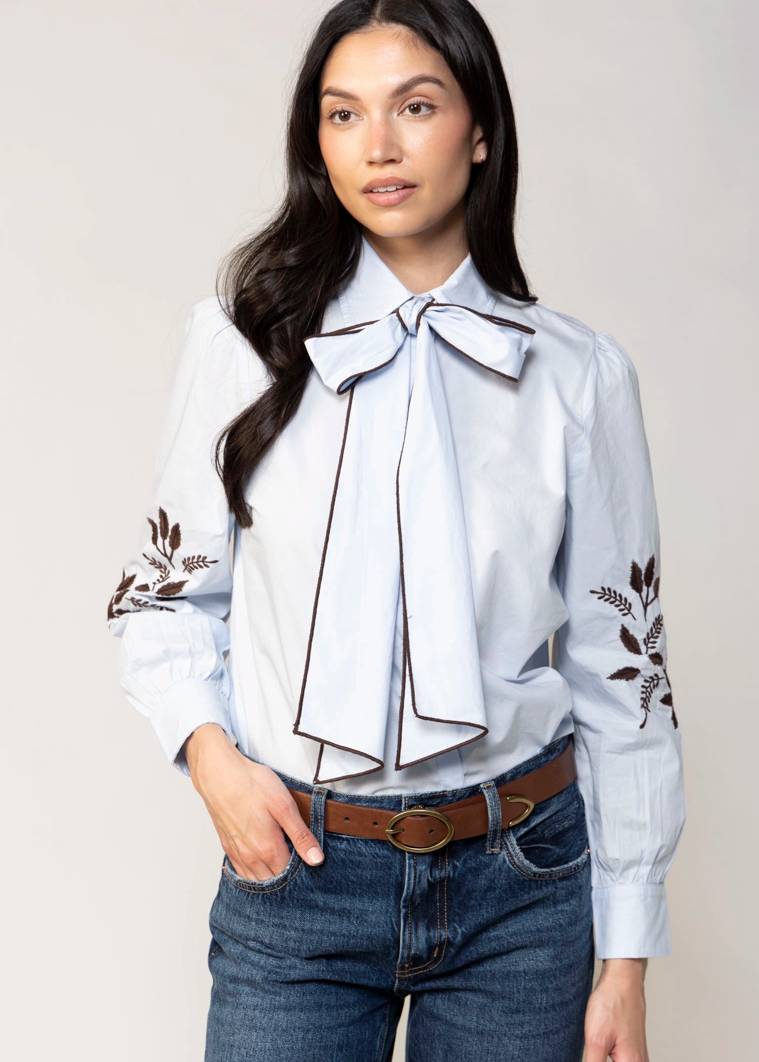 swatch_Light Blue lily bow blouse