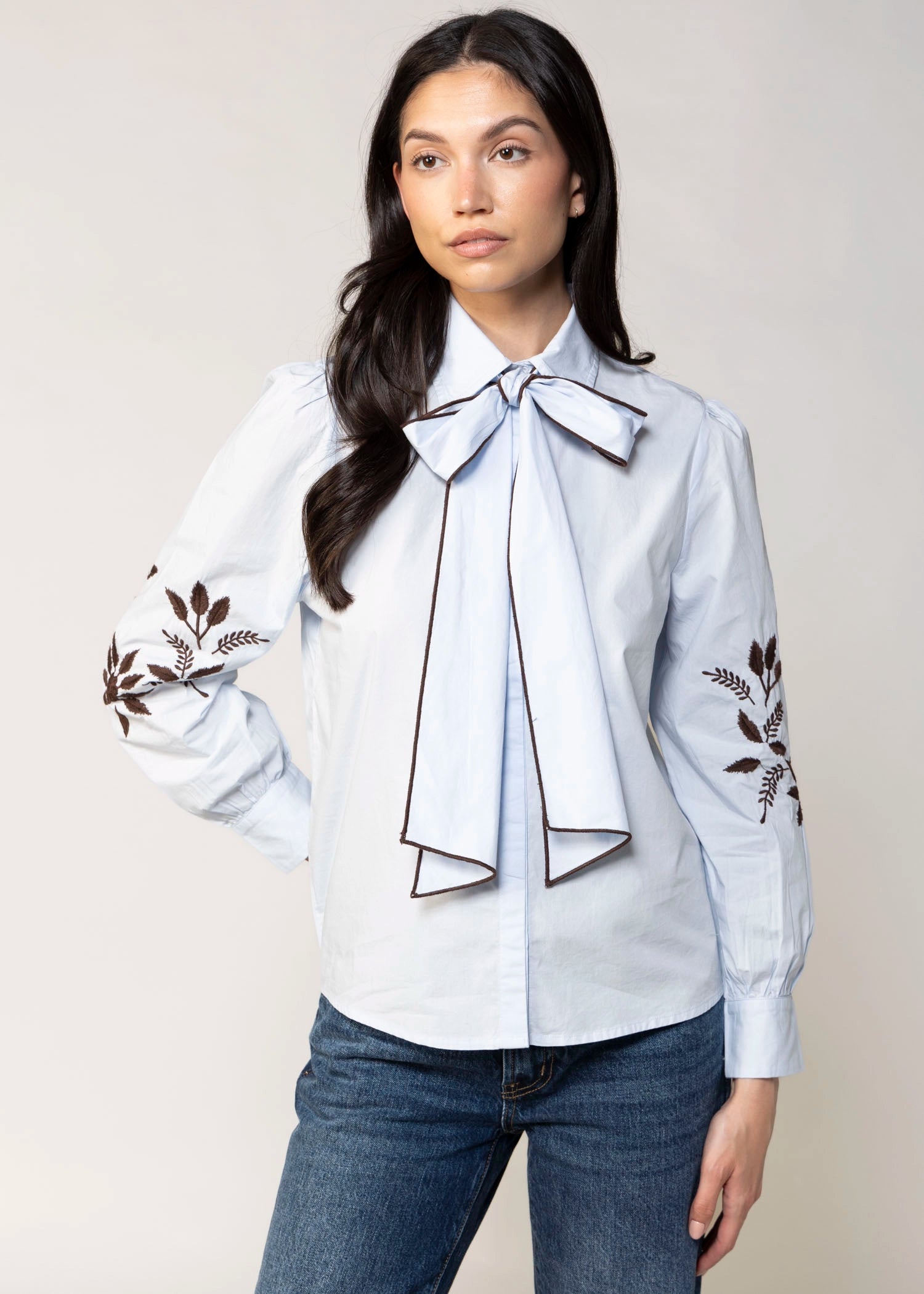 swatch_Light Blue lily bow blouse