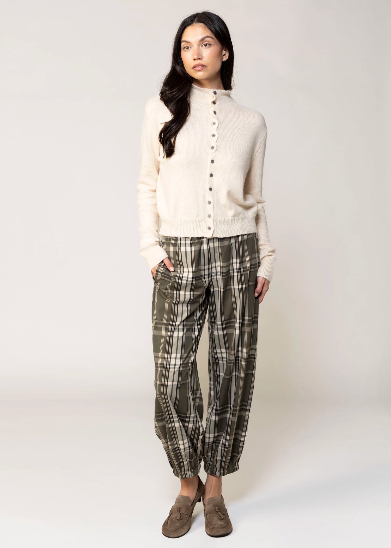 swatch_Green Plaid sanctuary micro plaid balloon pants