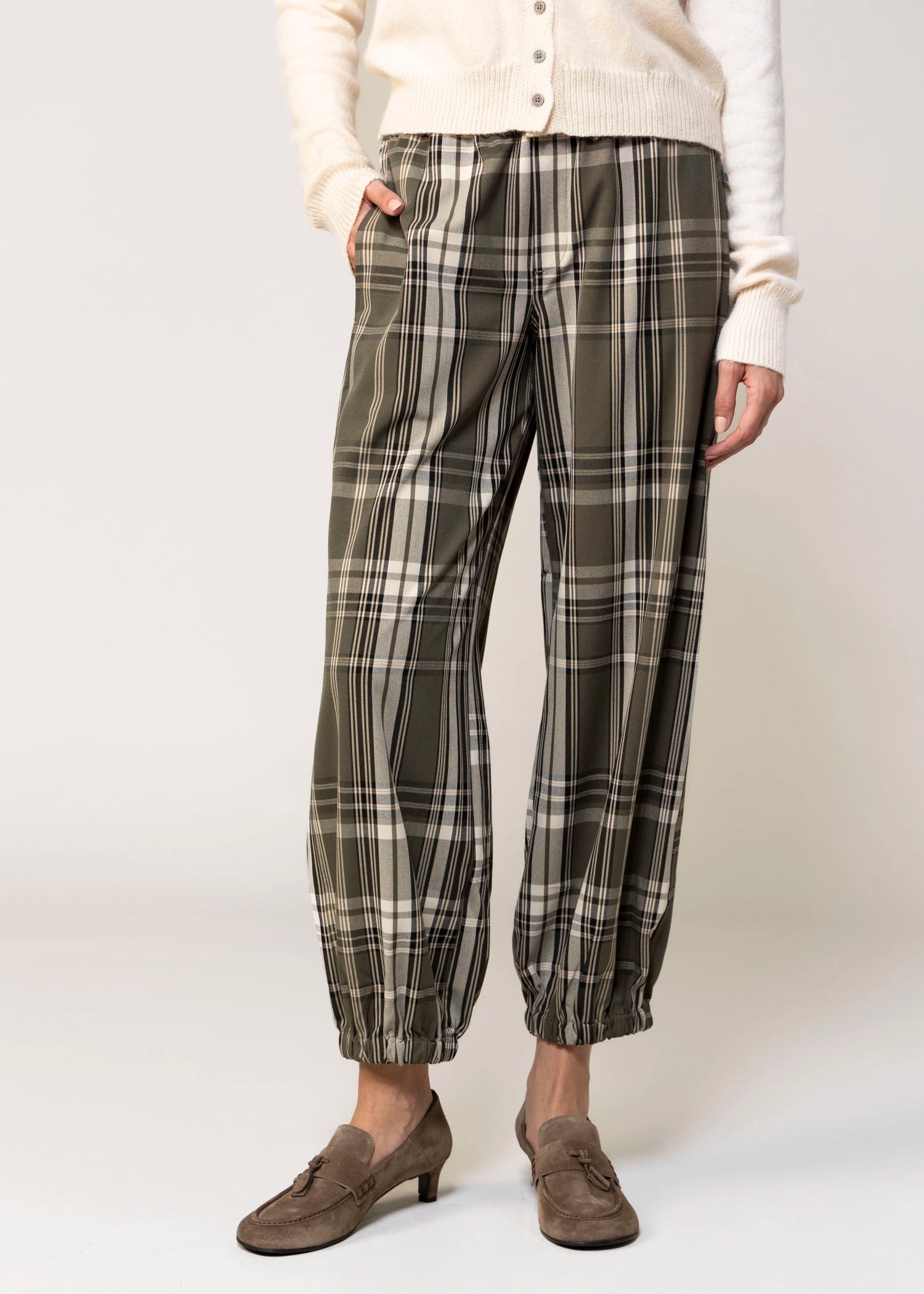 swatch_Green Plaid sanctuary micro plaid balloon pants