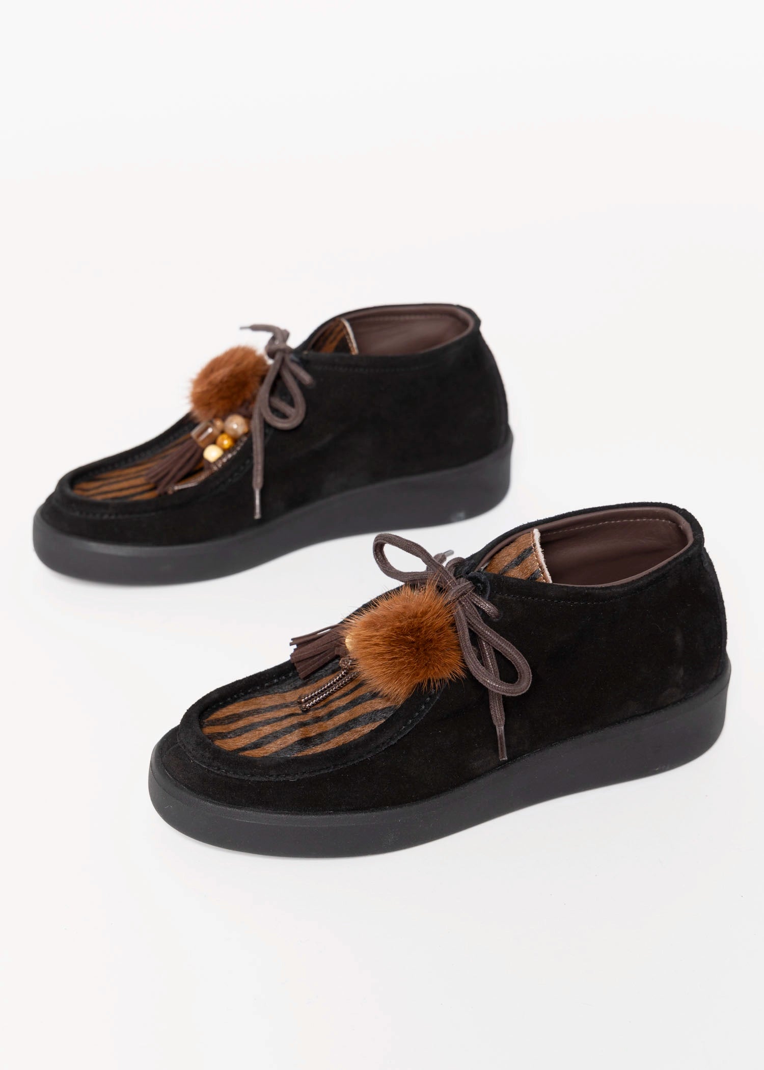 swatch_Black/Tiger l'idea italian suede wallabee ankle boot