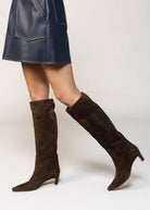 swatch_Chocolate Suede roberto festa fredine italian suede knee-high boot