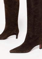swatch_Chocolate Suede roberto festa fredine italian suede knee-high boot