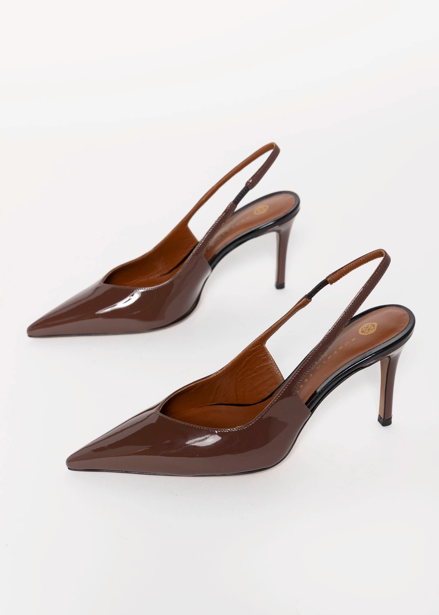 swatch_Brown/Black Roberto Festa anais italian leather slingback pump