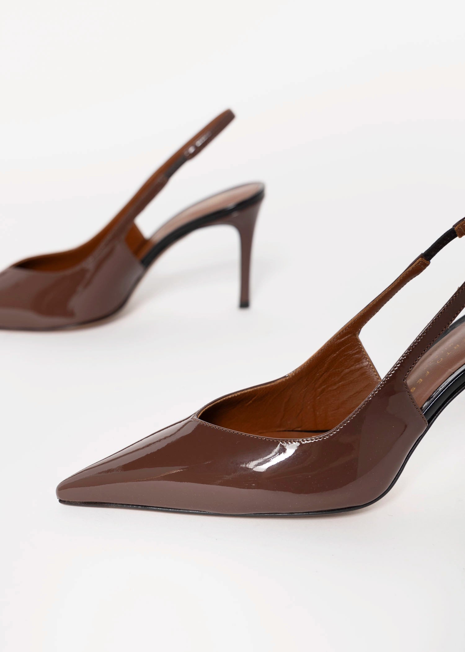 swatch_Brown/Black Roberto Festa anais italian leather slingback pump