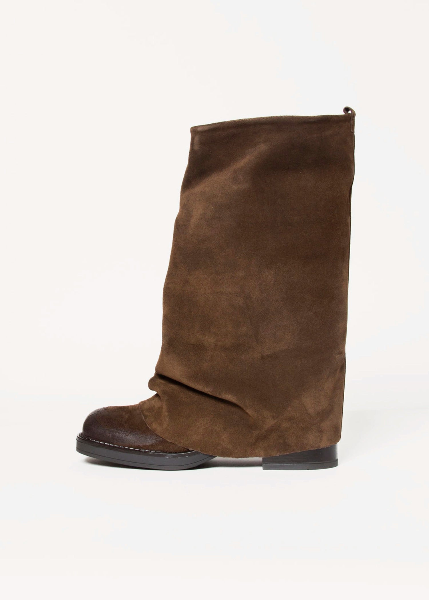 swatch_Brown Suede foldover boot