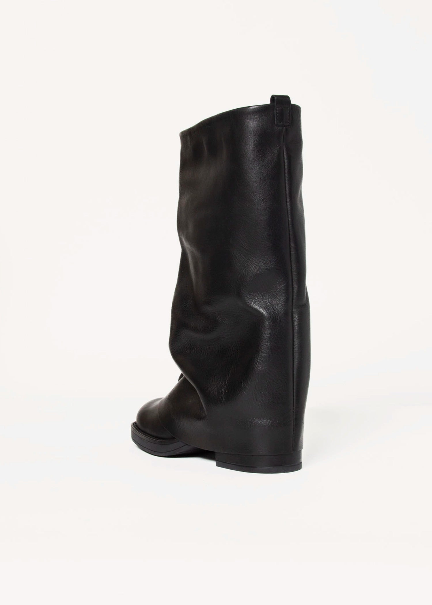 swatch_Black Leather foldover boot