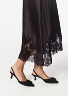 swatch_Black Suede kitten heel slingback shoes