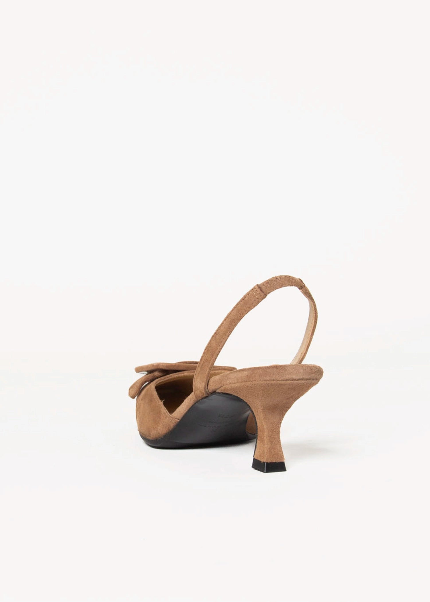swatch_Sand Suede kitten heel slingback shoes