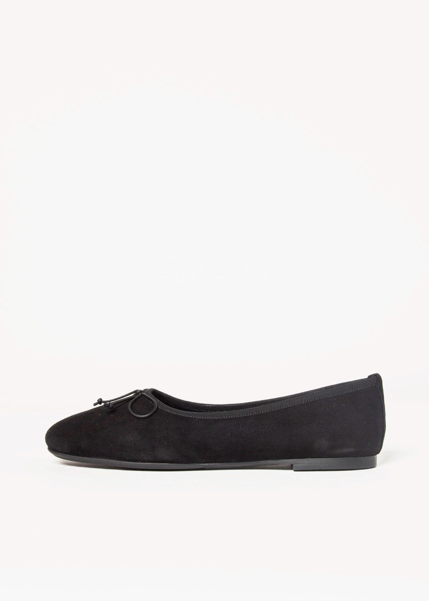 swatch_Black Suede ballet flat shoes 