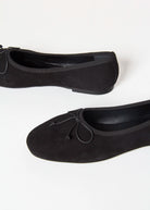 swatch_Black Suede ballet flat shoes 