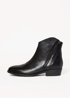 swatch_Black Leather ankle boot shoes