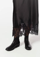 swatch_Black Leather ankle boot shoes