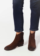 swatch_Brown Suede ankle boot shoes