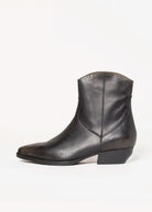 swatch_Black Leather western boot shoes