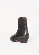 swatch_Black Leather western boot shoes