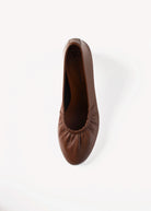 swatch_Brown Leather ruched pump shoes