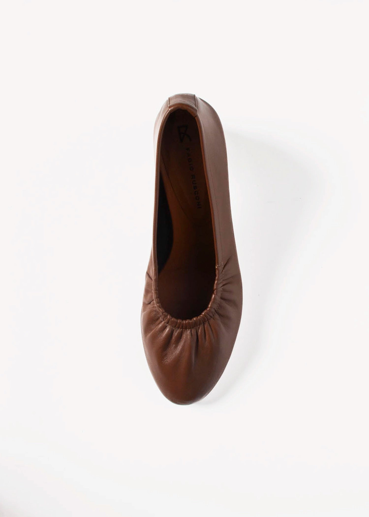 swatch_Brown Leather ruched pump shoes