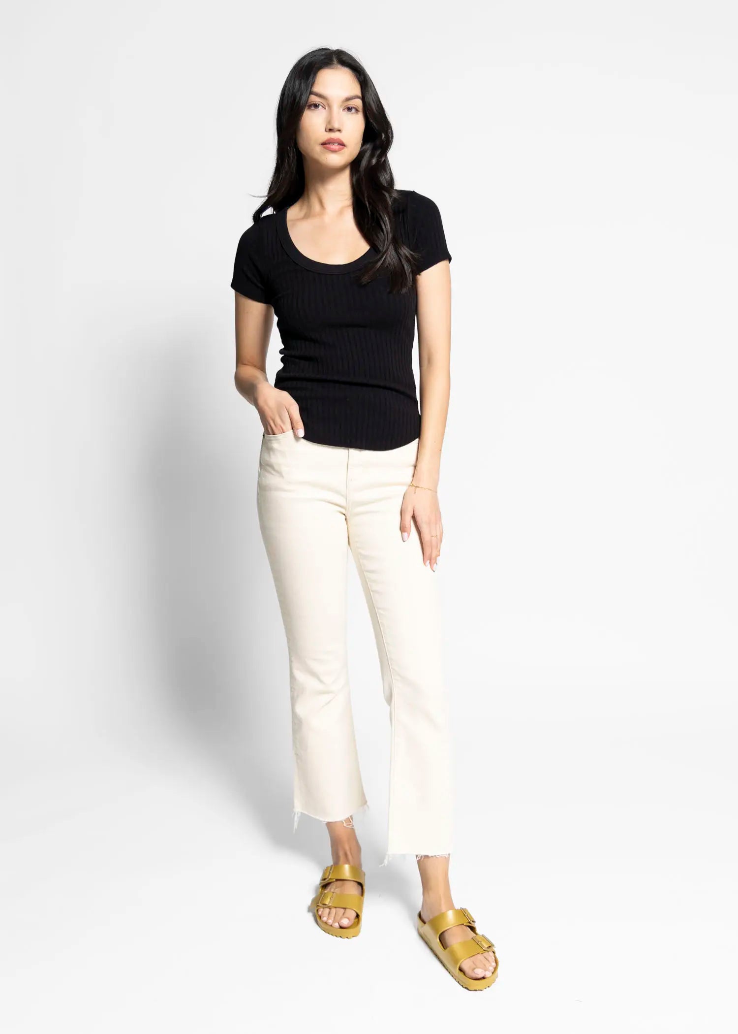 swatch_black julie scoop neck rib tee apparel