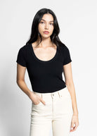 swatch_black julie scoop neck rib tee apparel