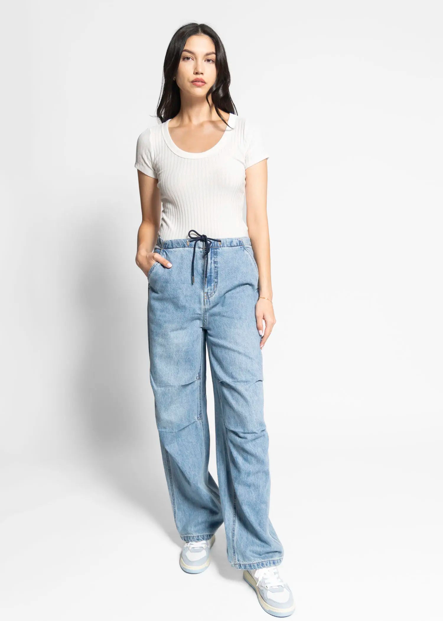 swatch_white julie scoop neck rib tee apparel