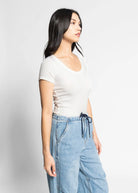 swatch_white julie scoop neck rib tee apparel