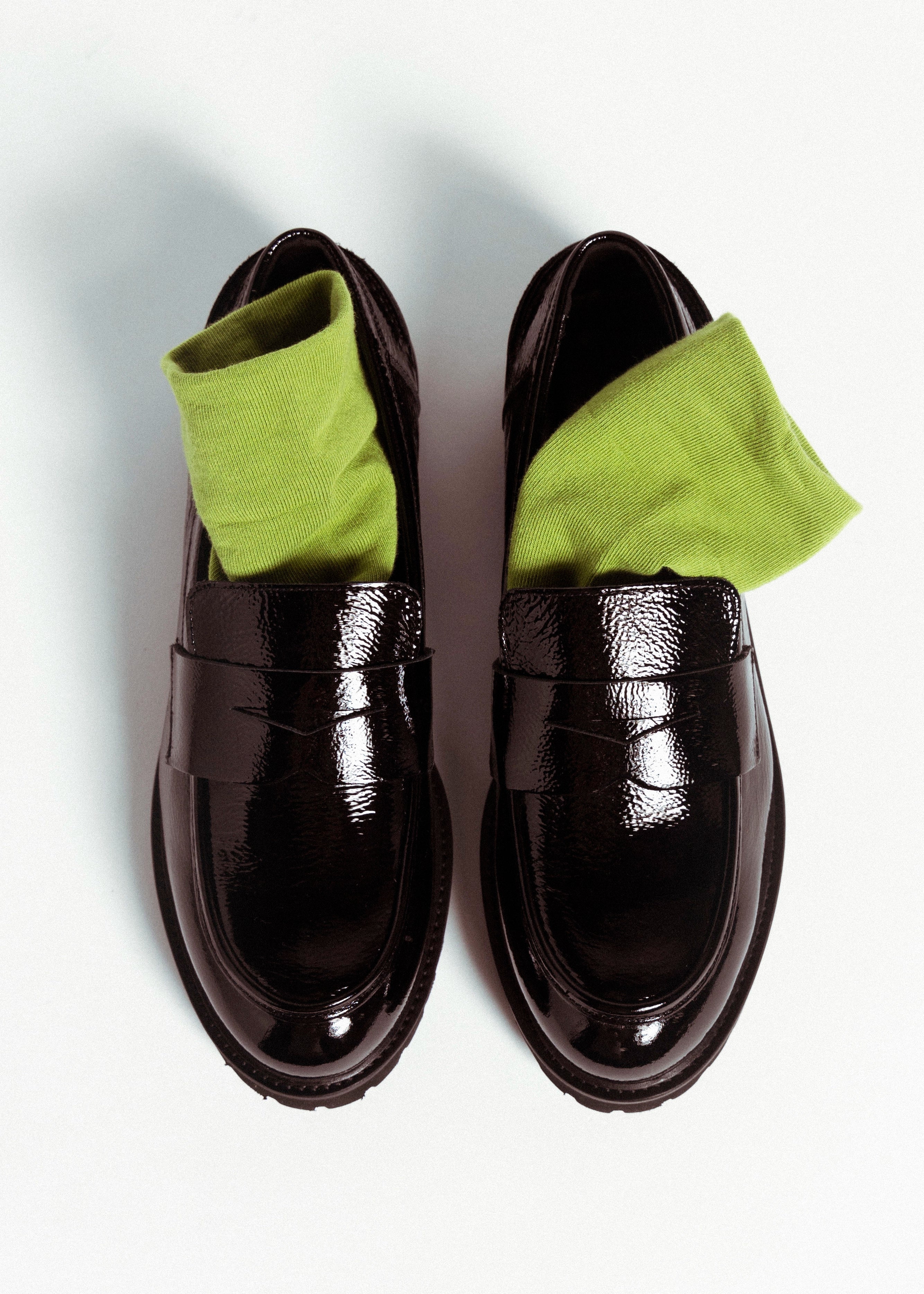 swatch_Black Patent l'idea italian leather penny loafer