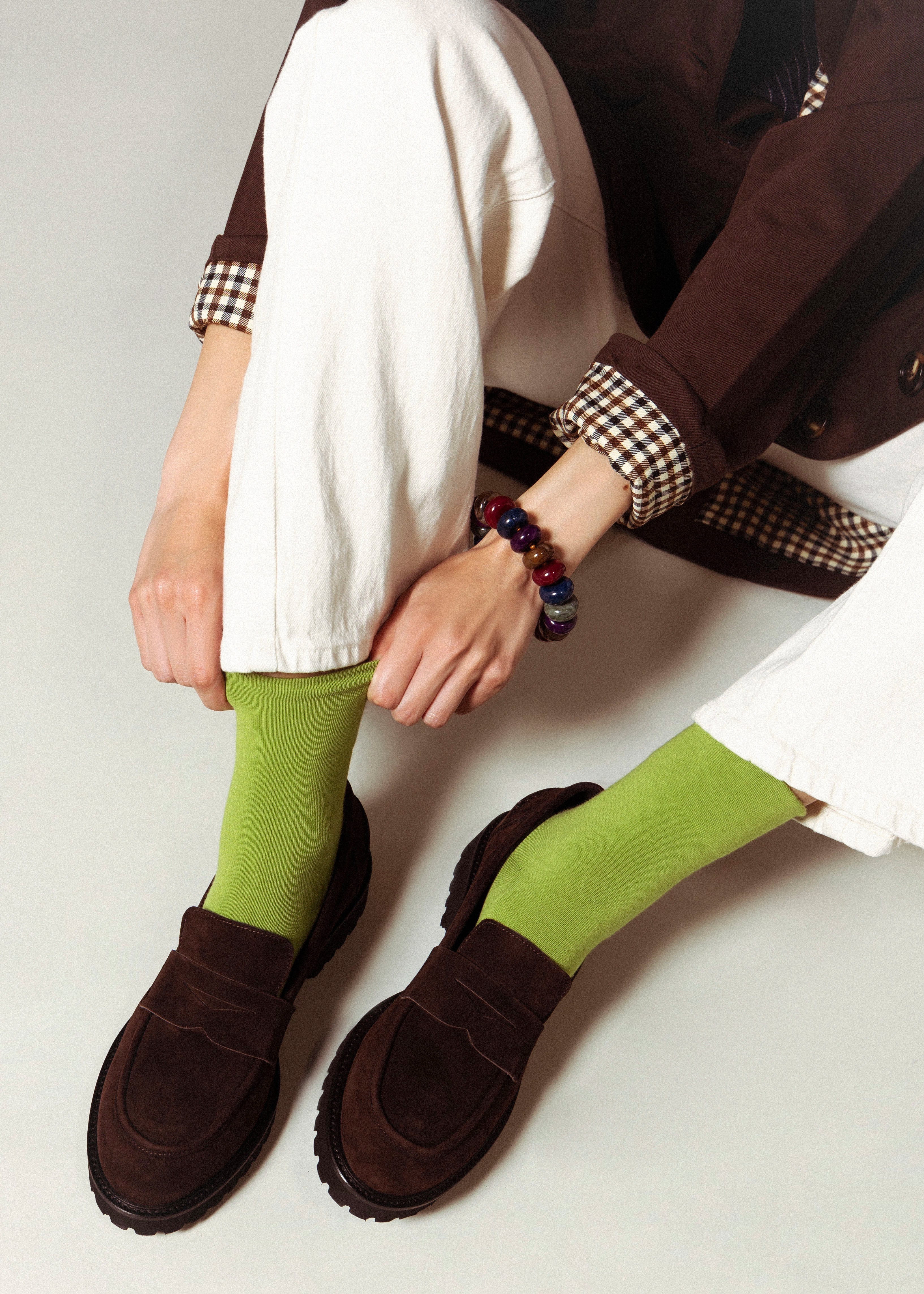 swatch_Dark Brown Suede l'idea italian leather penny loafer