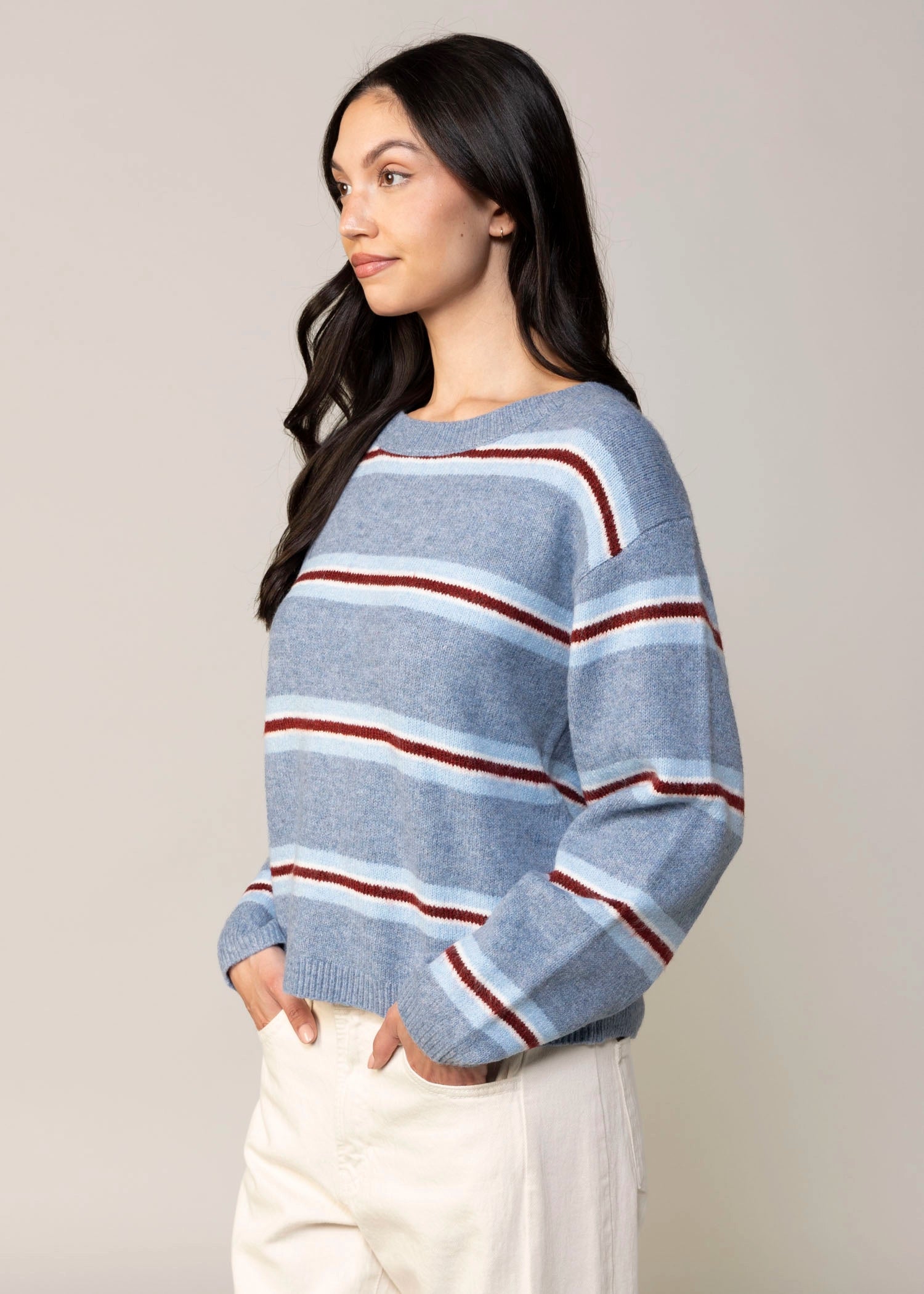 swatch_Blue sadie and sage hudson striped crewneck sweater