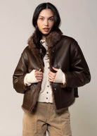 swatch_Chocolate fifteen twenty mackenzie faux leather and fur reversible jacket