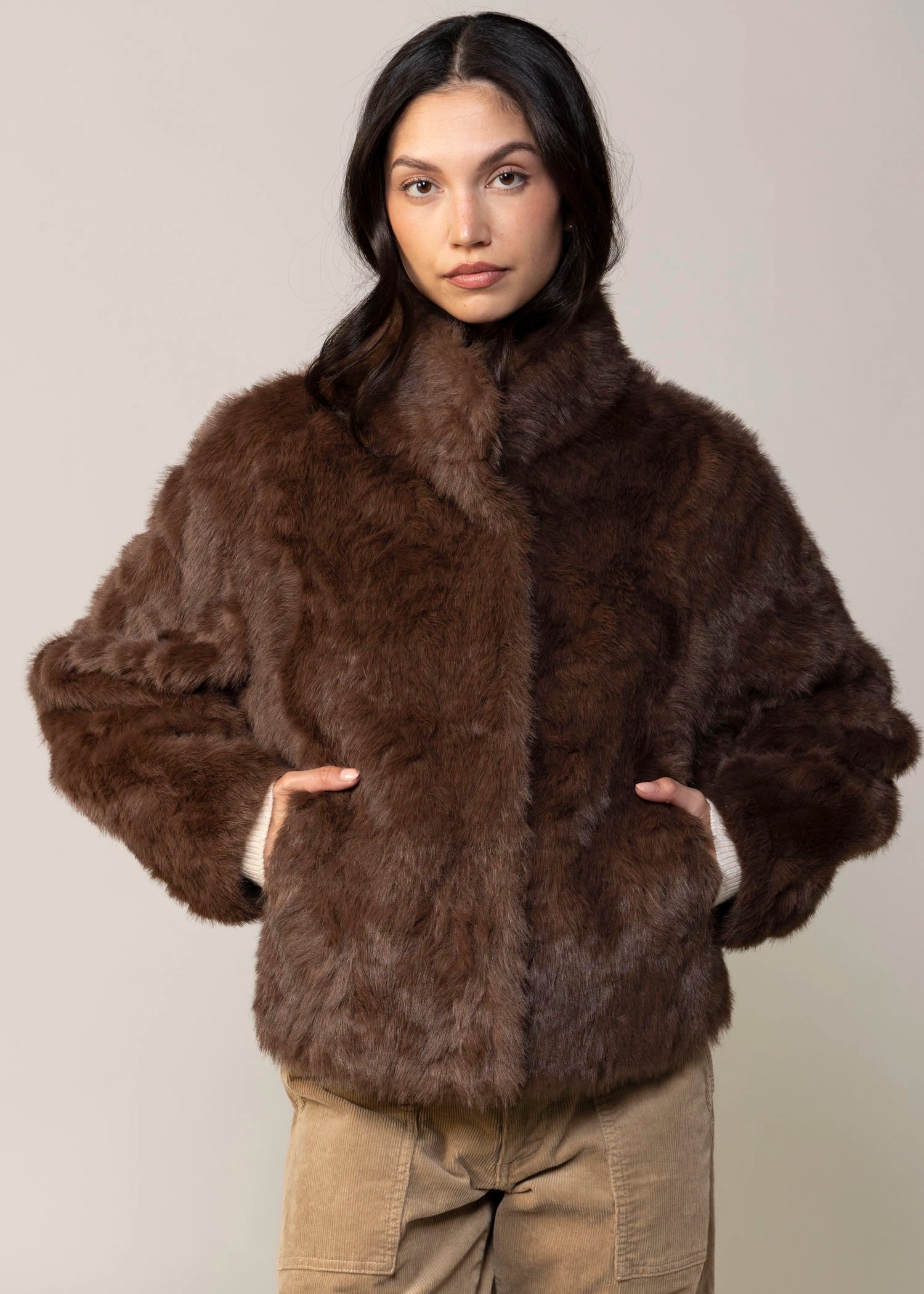 swatch_Chocolate fifteen twenty mackenzie faux leather and fur reversible jacket