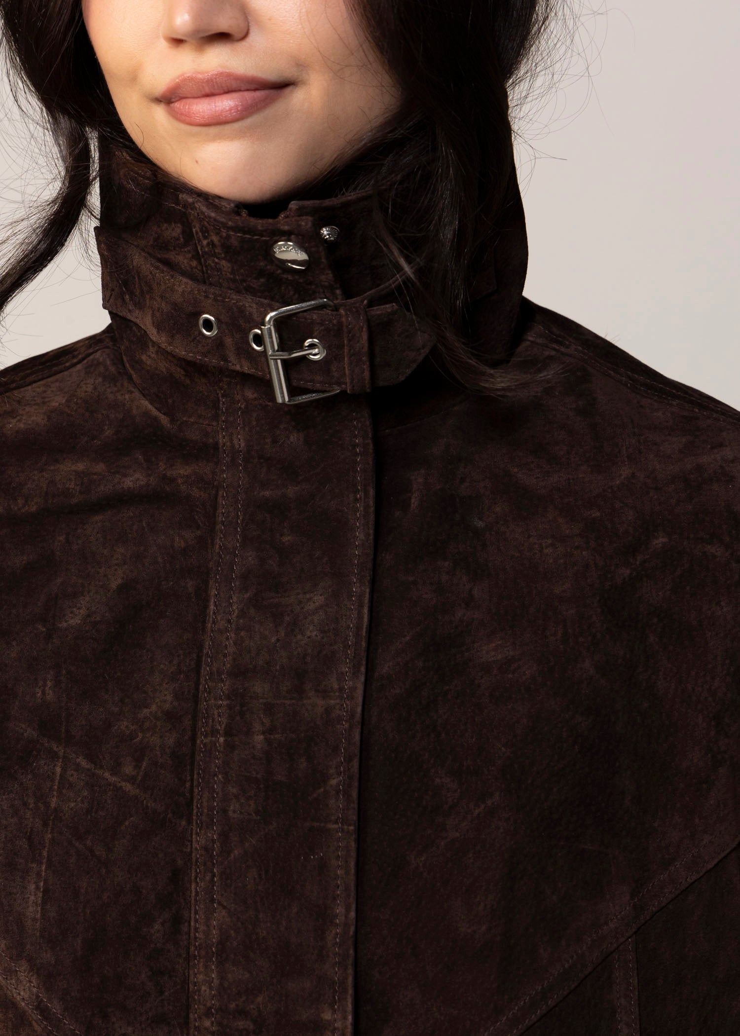 swatch_Brown blank nyc suede funnel neck jacket