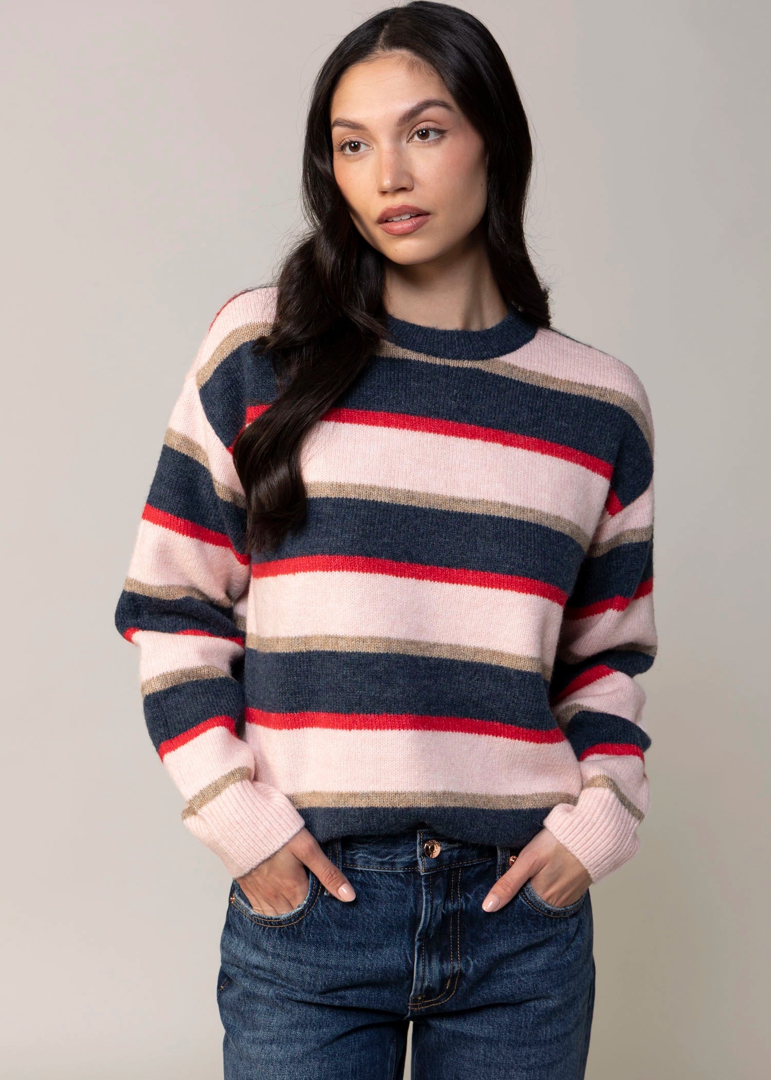 swatch_Blue/Pink Stripe daze denim carlyle striped sweater