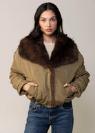 swatch_Olive blank nyc in rotation faux fur and nylon jacket