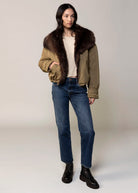 swatch_Olive blank nyc in rotation faux fur and nylon jacket