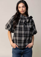 swatch_Black thml puff sleeve plaid top