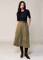 swatch_Olive sadie and sage cotton midi skirt
