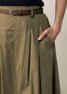 swatch_Olive sadie and sage cotton midi skirt