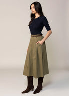 swatch_Olive sadie and sage cotton midi skirt