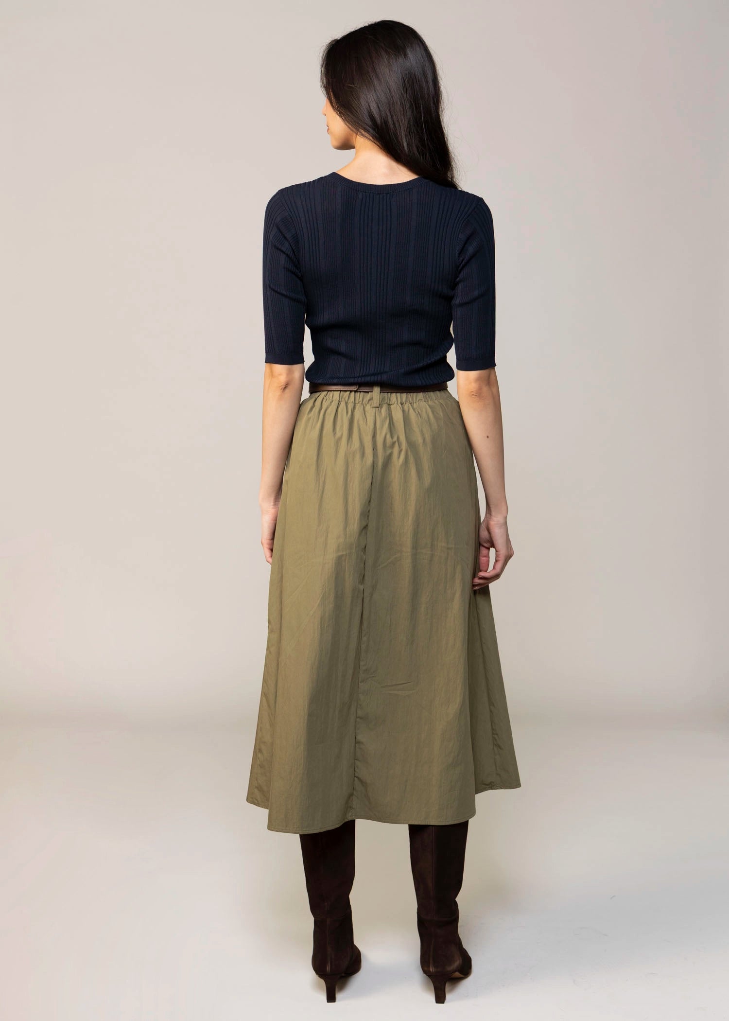 swatch_Olive sadie and sage cotton midi skirt