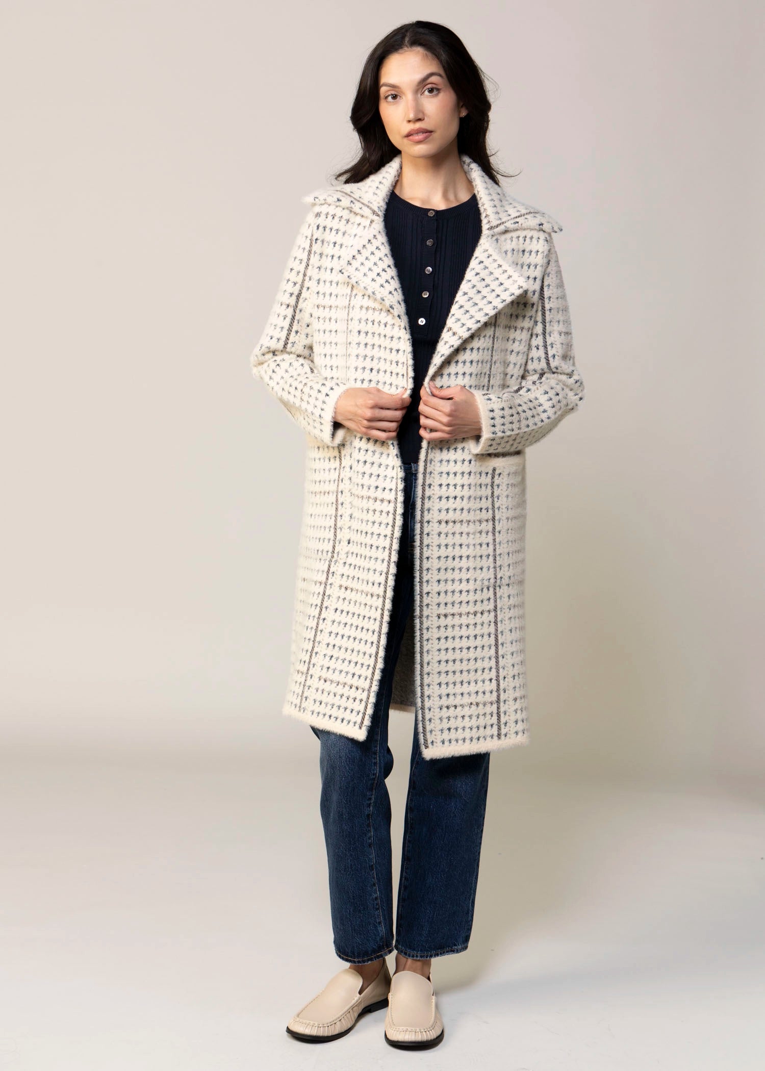swatch_Cream Multi sage the label marceau coat