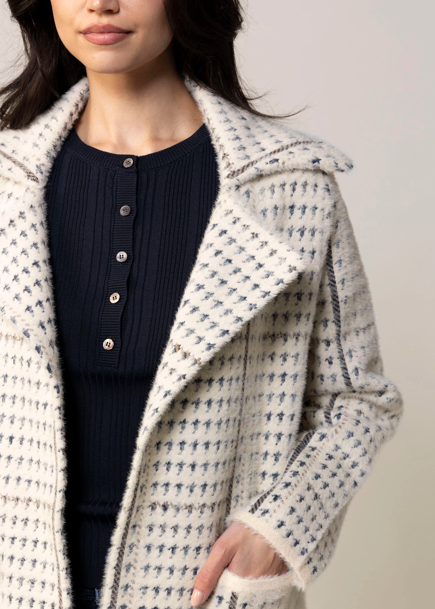 swatch_Cream Multi sage the label marceau coat