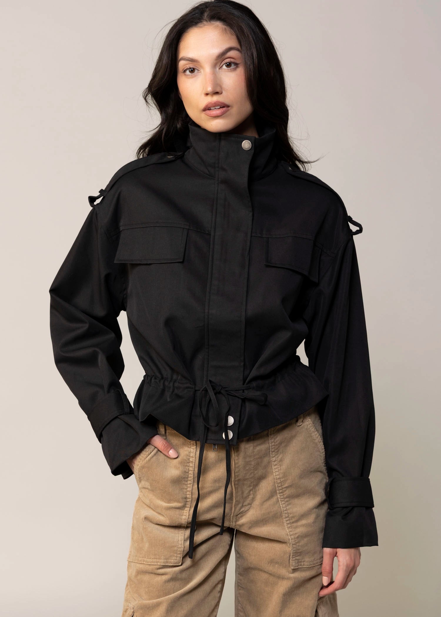 swatch_Black utility style jacket